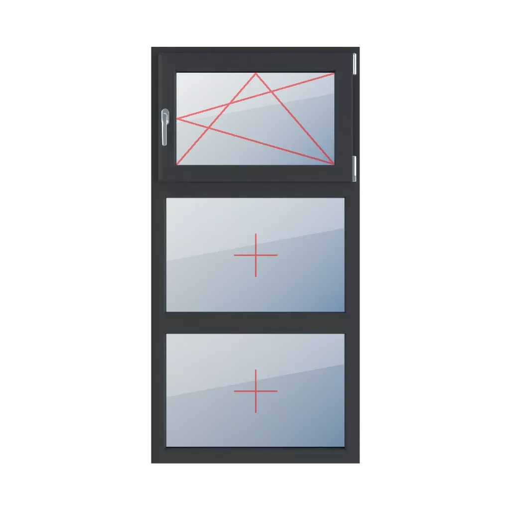 Tilt and turn right, fixed glazing in the frame windows window-types triple-leaf vertical-symmetrical-division-33-33-33  