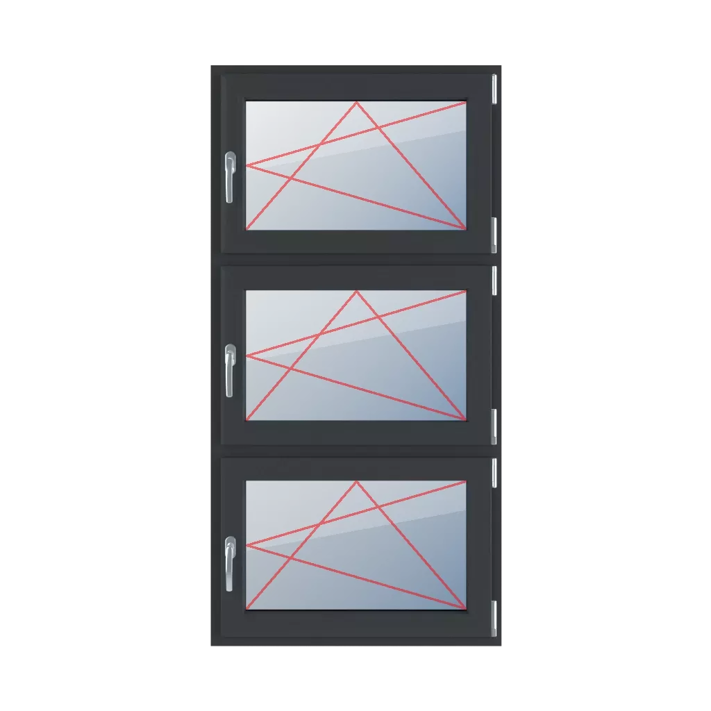 Tilt & turn right windows window-types triple-leaf vertical-symmetrical-division-33-33-33  