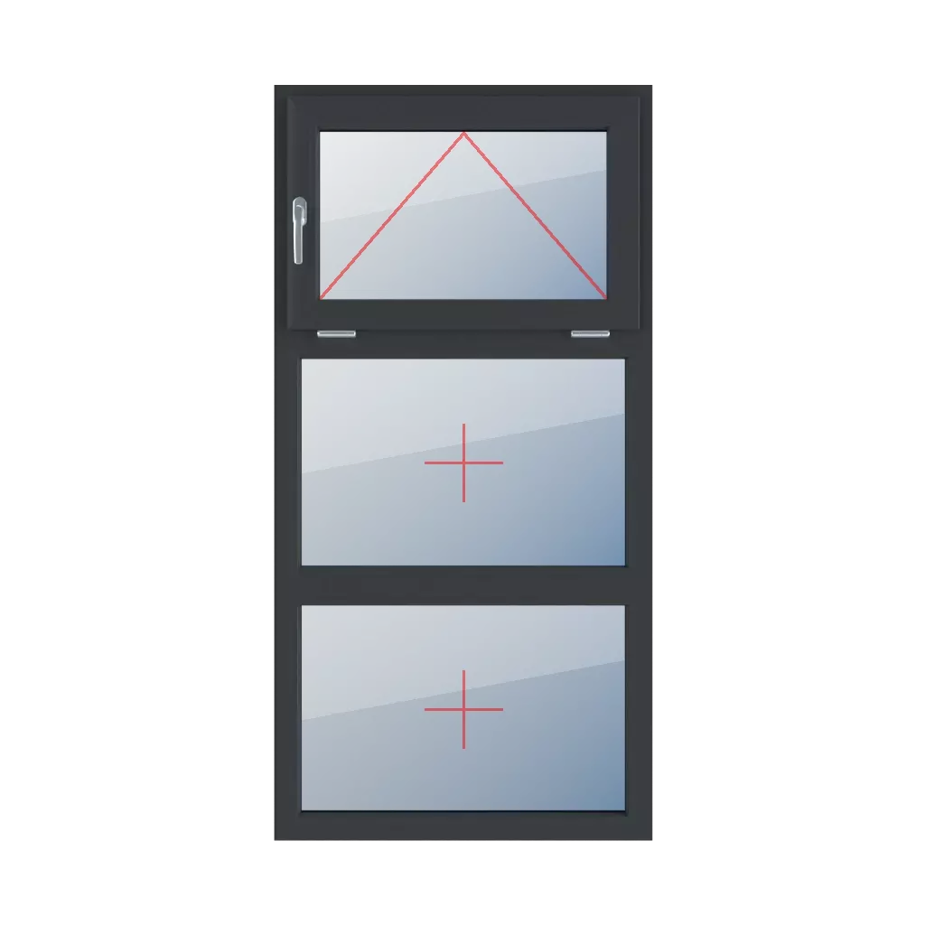 Left-hinged, fixed glazing in the frame windows window-types triple-leaf vertical-symmetrical-division-33-33-33  