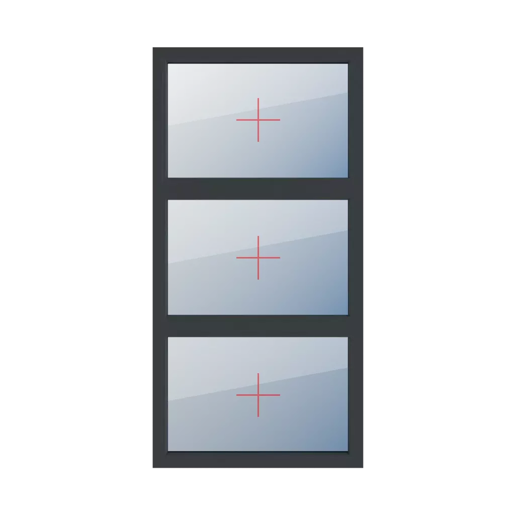 Permanent glazing in the frame windows window-types triple-leaf vertical-symmetrical-division-33-33-33  