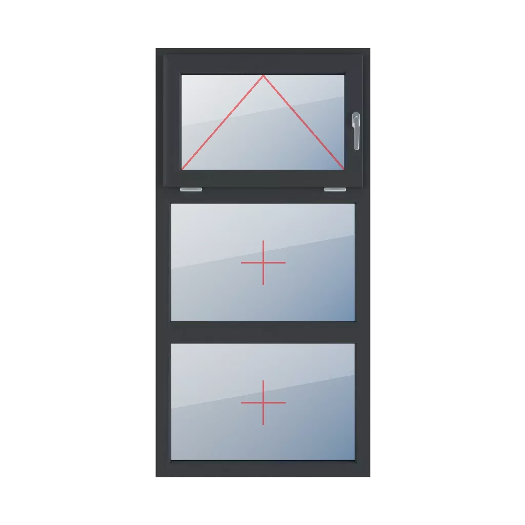 Hinged on the right side, fixed glazing in the frame windows window-types triple-leaf vertical-symmetrical-division-33-33-33  