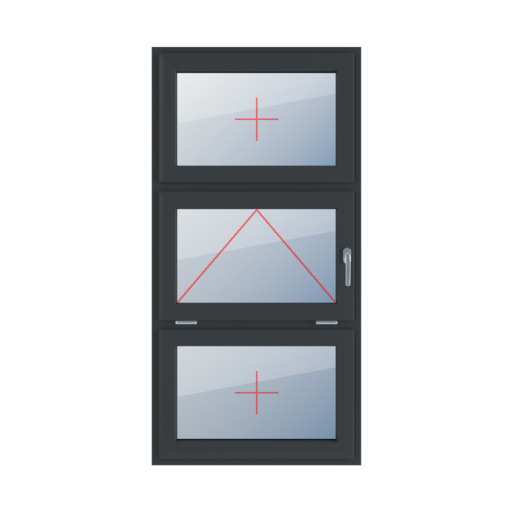 Fixed glazing in the frame, tiltable with a handle at the top, fixed glazing in the frame windows window-types triple-leaf vertical-symmetrical-division-33-33-33  