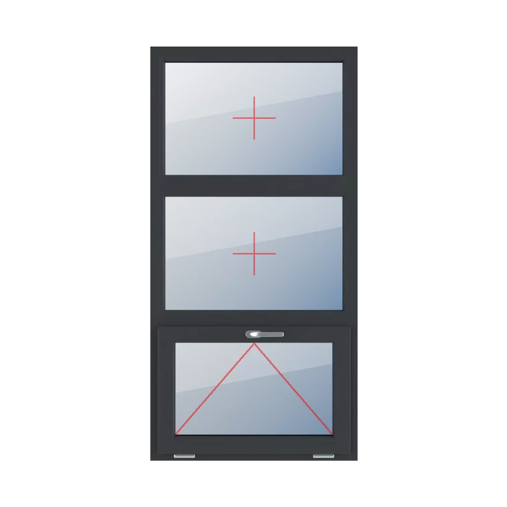 Permanent glazing in the frame, tiltable with a handle at the top windows window-types triple-leaf vertical-symmetrical-division-33-33-33  