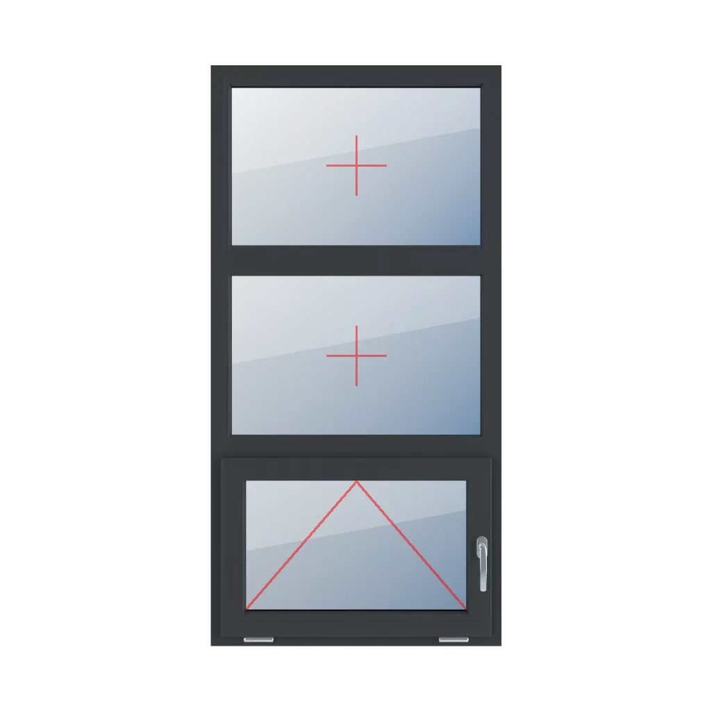 Permanent glazing in the frame, tilting with a handle on the right side windows window-types triple-leaf vertical-symmetrical-division-33-33-33  