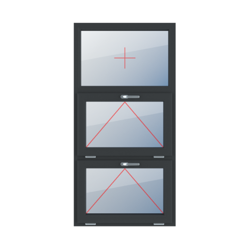 Fixed glazing in the frame, tiltable with a handle on the left side, tiltable with a handle on the left side windows window-types triple-leaf vertical-symmetrical-division-33-33-33  