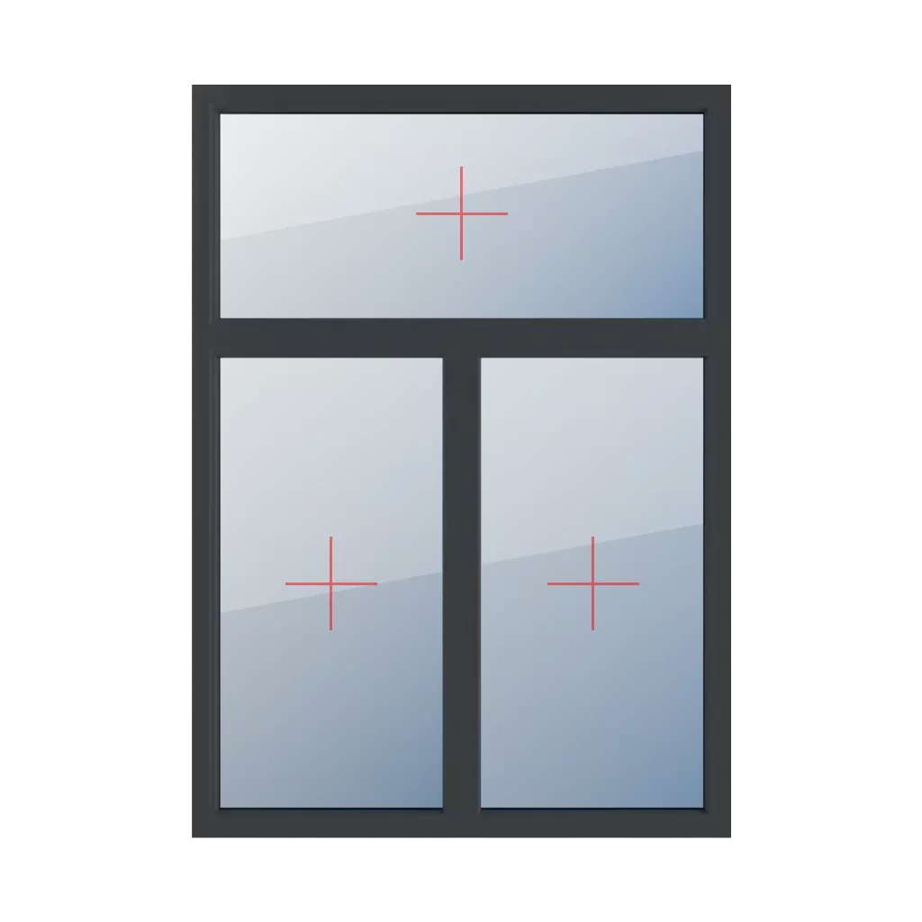 Permanent glazing in the frame windows window-types triple-leaf vertical-asymmetric-division-30-70  