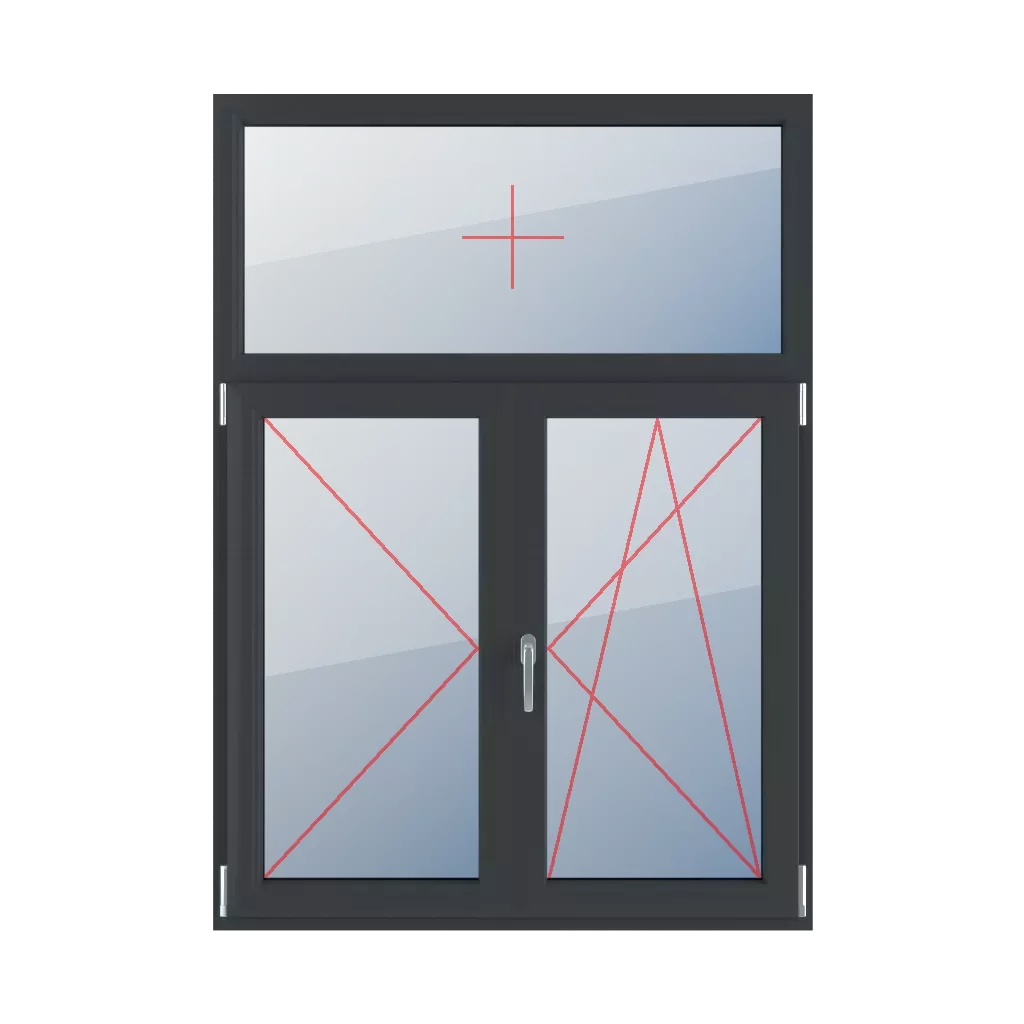 Fixed glazing in a frame, left-hand turn, movable mullion, right-tilt and turn windows window-types triple-leaf asymmetrical-vertical-division-30-70-with-a-movable-post  