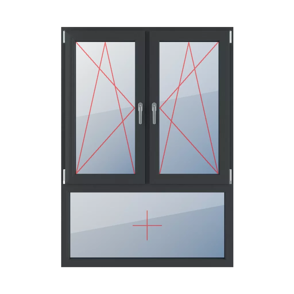 Left-hand turn-tilt, right-hand turn-tilt, fixed glazing in the frame windows window-types triple-leaf vertical-asymmetric-division-70-30  