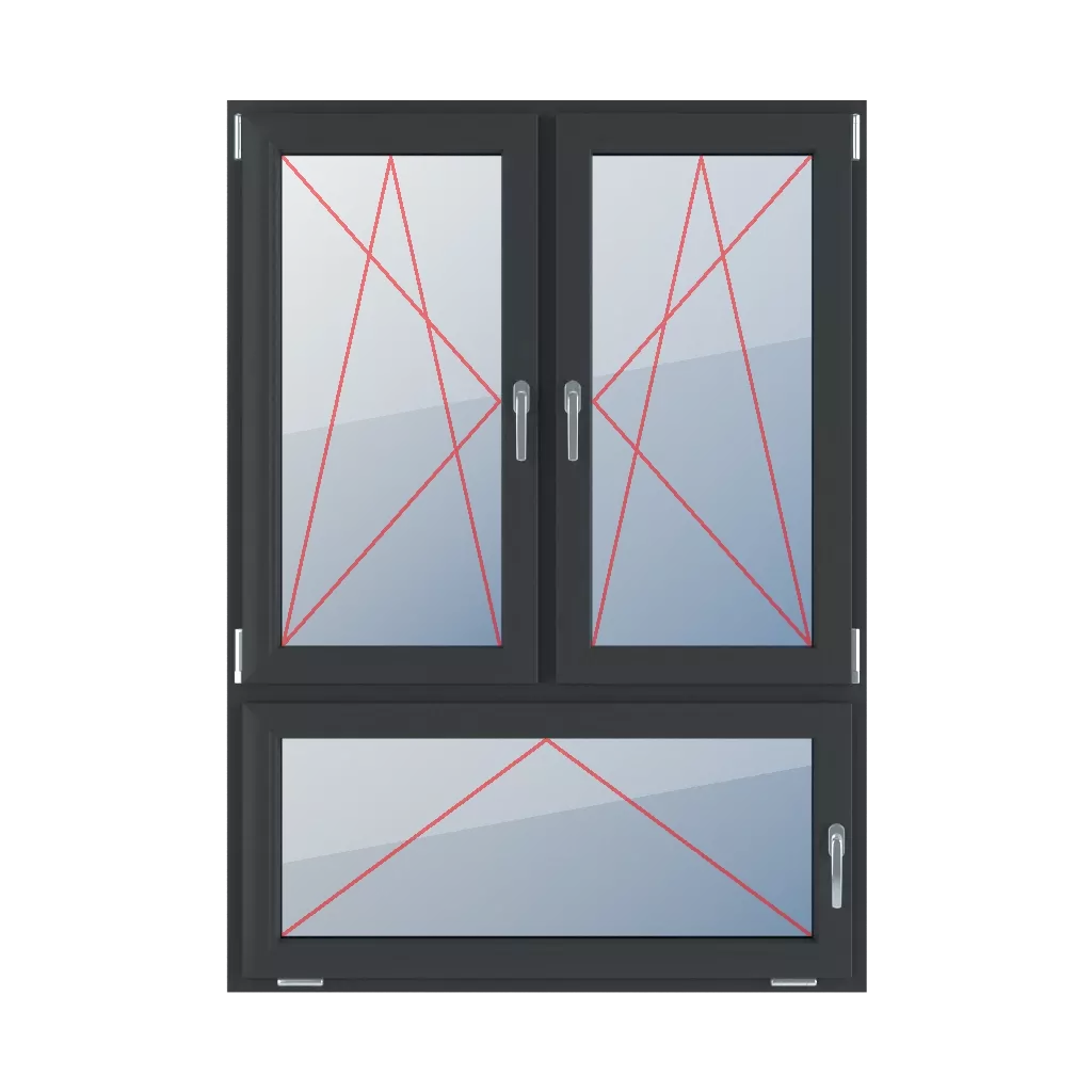 Tilt & turn left, right turn & tilt, tilt with a handle on the right windows window-types triple-leaf vertical-asymmetric-division-70-30  