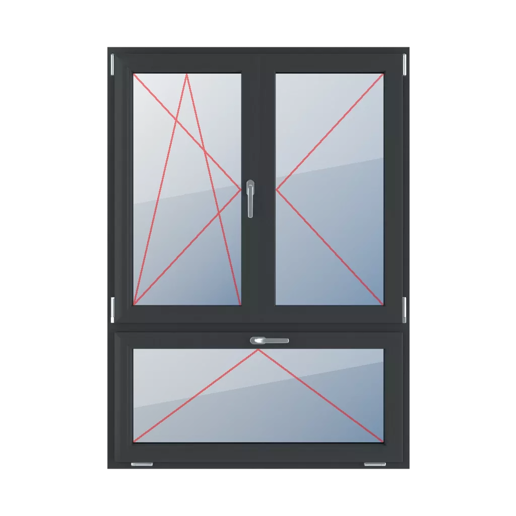 Tilt & turn left, right turn, movable mullion, tilt with a handle at the top windows window-types triple-leaf 70-30-asymmetrical-vertical-division-with-a-movable-post  