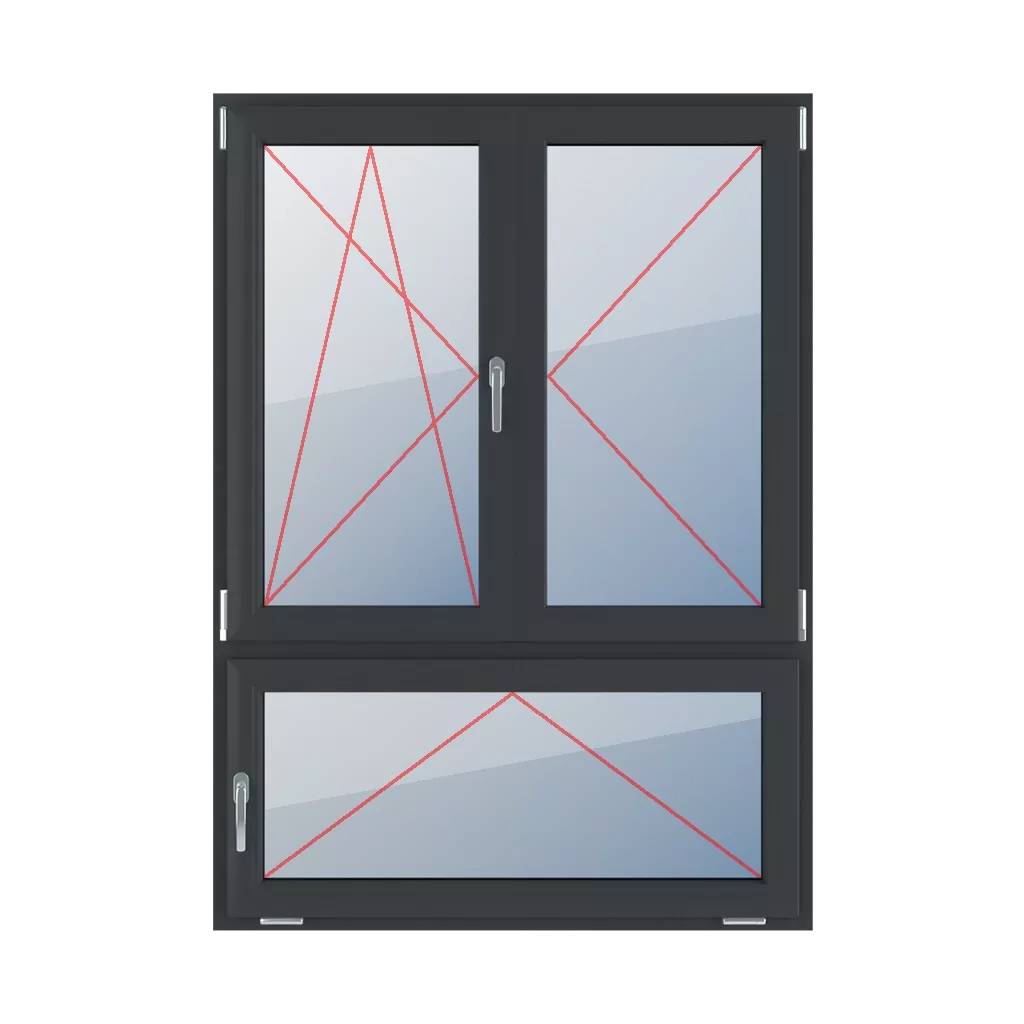 Tilt and turn left, turn right, movable mullion, tilt, with a handle on the left side windows window-types triple-leaf 70-30-asymmetrical-vertical-division-with-a-movable-post  