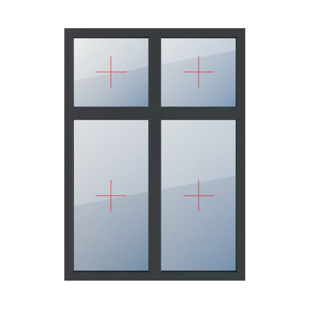 Permanent glazing in the frame windows window-types four-leaf vertical-asymmetric-division-30-70  