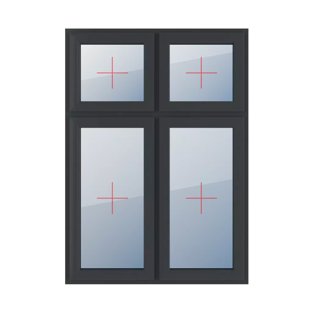 Permanent glazing in the leaf windows window-types four-leaf vertical-asymmetric-division-30-70  
