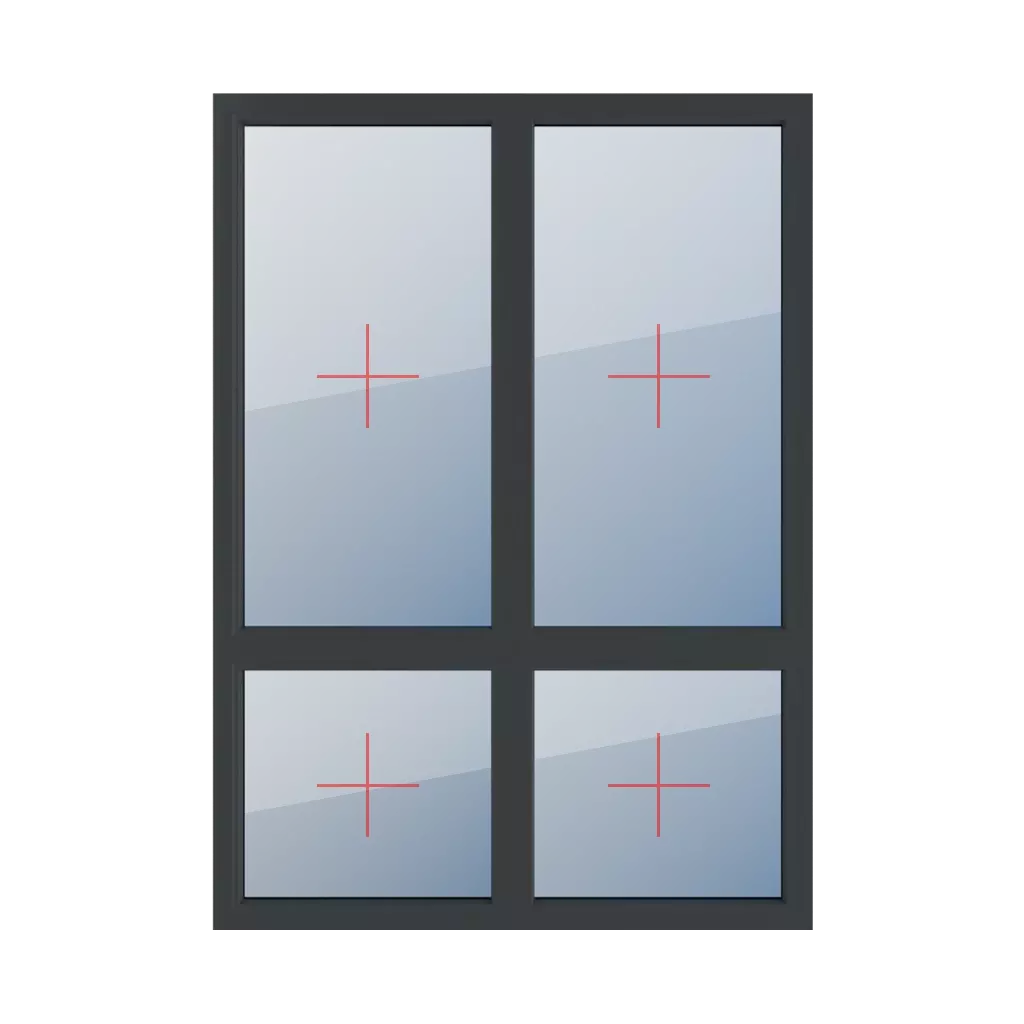 Permanent glazing in the frame windows window-types four-leaf vertical-asymmetric-division-70-30  