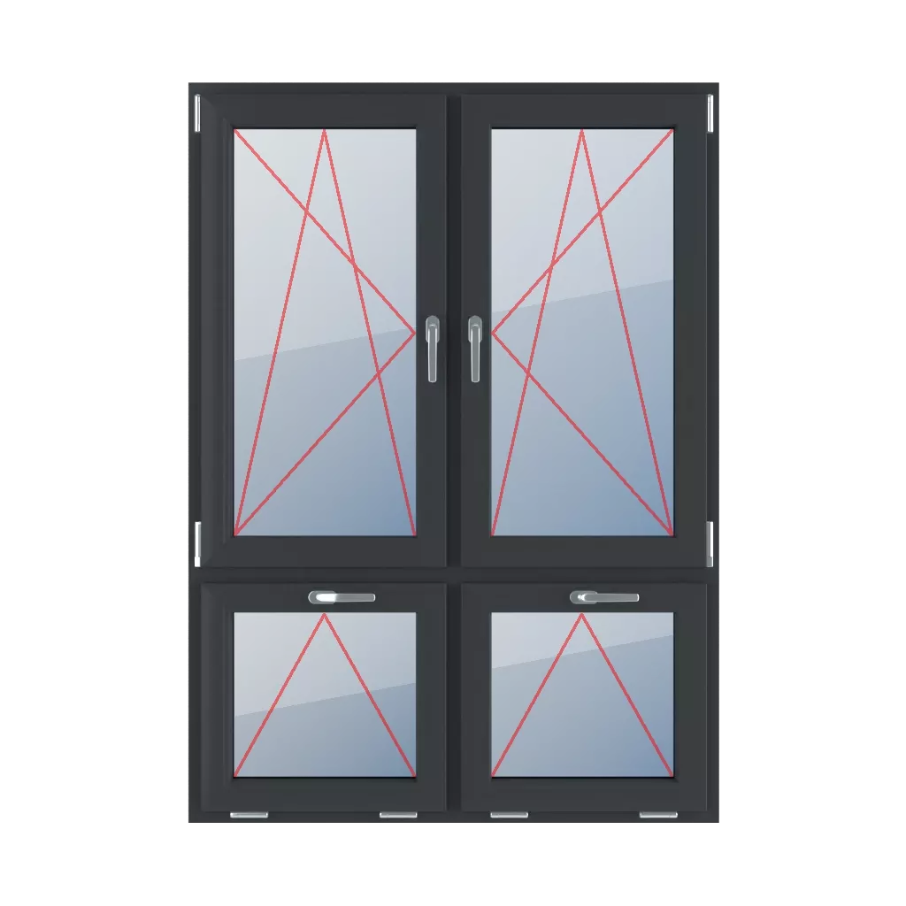 Tilt & turn left, right turn & tilt, tilt with a handle at the top windows window-types four-leaf vertical-asymmetric-division-70-30  