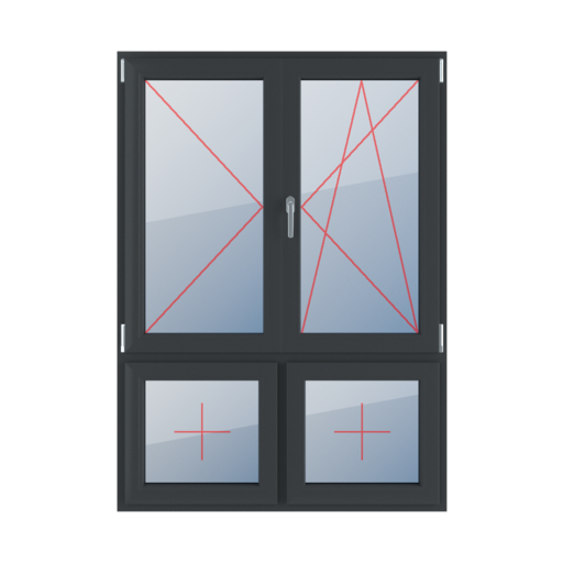 Tilt and turn left, turn right, movable mullion, fixed glazing in the leaf windows window-types four-leaf 70-30-asymmetrical-vertical-division-with-a-movable-post  