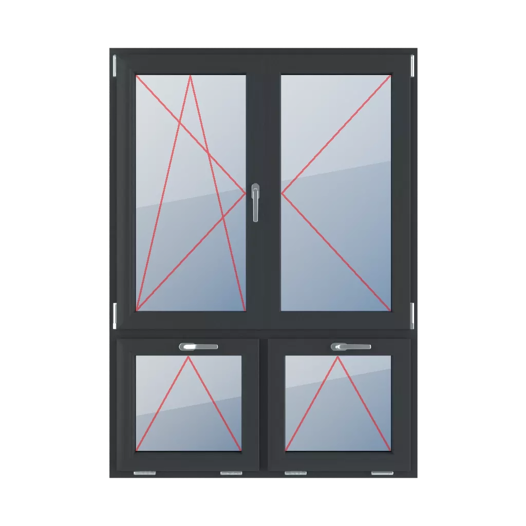 Tilt & turn left, right turn, movable mullion, tilt with a handle at the top windows window-types four-leaf 70-30-asymmetrical-vertical-division-with-a-movable-post  