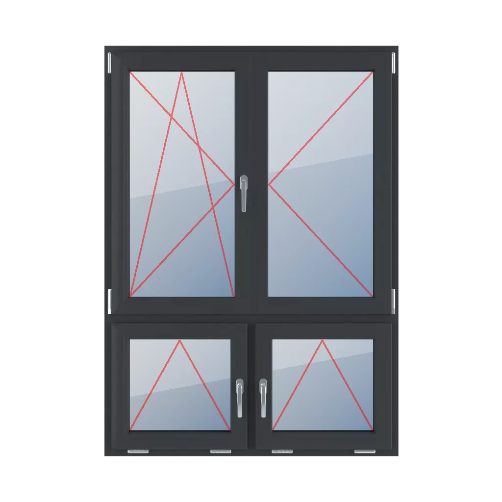 Tilt & turn left, right turn, movable mullion, tilt handles in the middle windows window-types four-leaf 70-30-asymmetrical-vertical-division-with-a-movable-post  