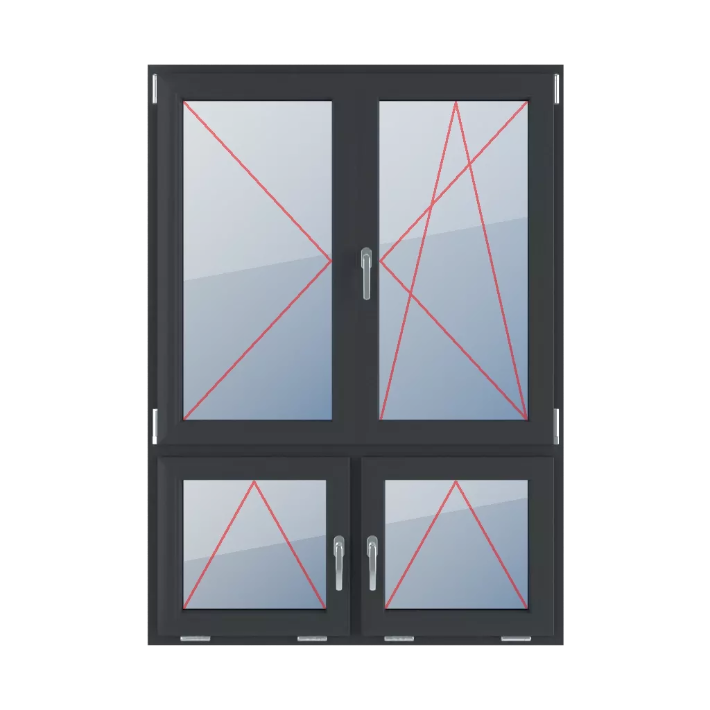Tilt left, movable mullion, turn-tilt right, tilt handles in the middle windows window-types four-leaf 70-30-asymmetrical-vertical-division-with-a-movable-post  