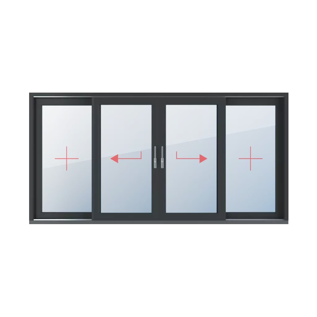 Fixed glazing, sliding left, sliding right, movable post, fixed glazing windows window-types hst-lift-and-slide-patio-doors four-leaf  