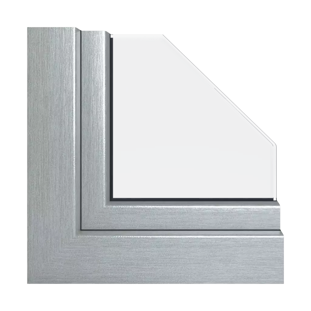 Brushed silver aluminum windows window-profiles veka softline-82-md