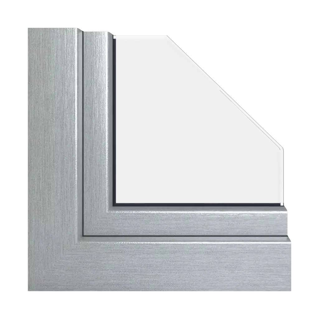 Brushed silver aluminum windows window-colors veka   