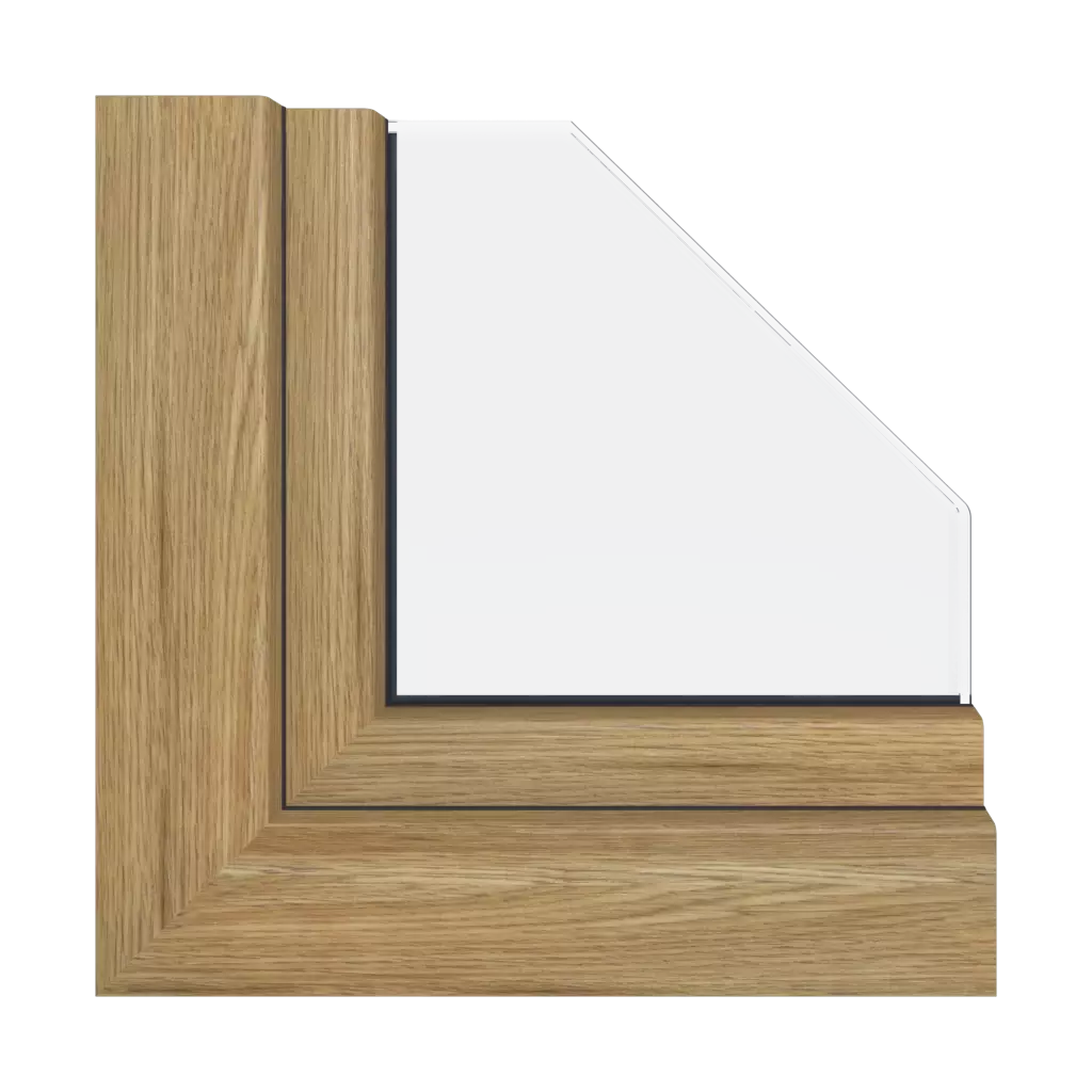 Glued oak coriander super matt ✨ 🆕 windows window-types four-leaf vertical-asymmetric-division-30-70-with-a-movable-mullion 