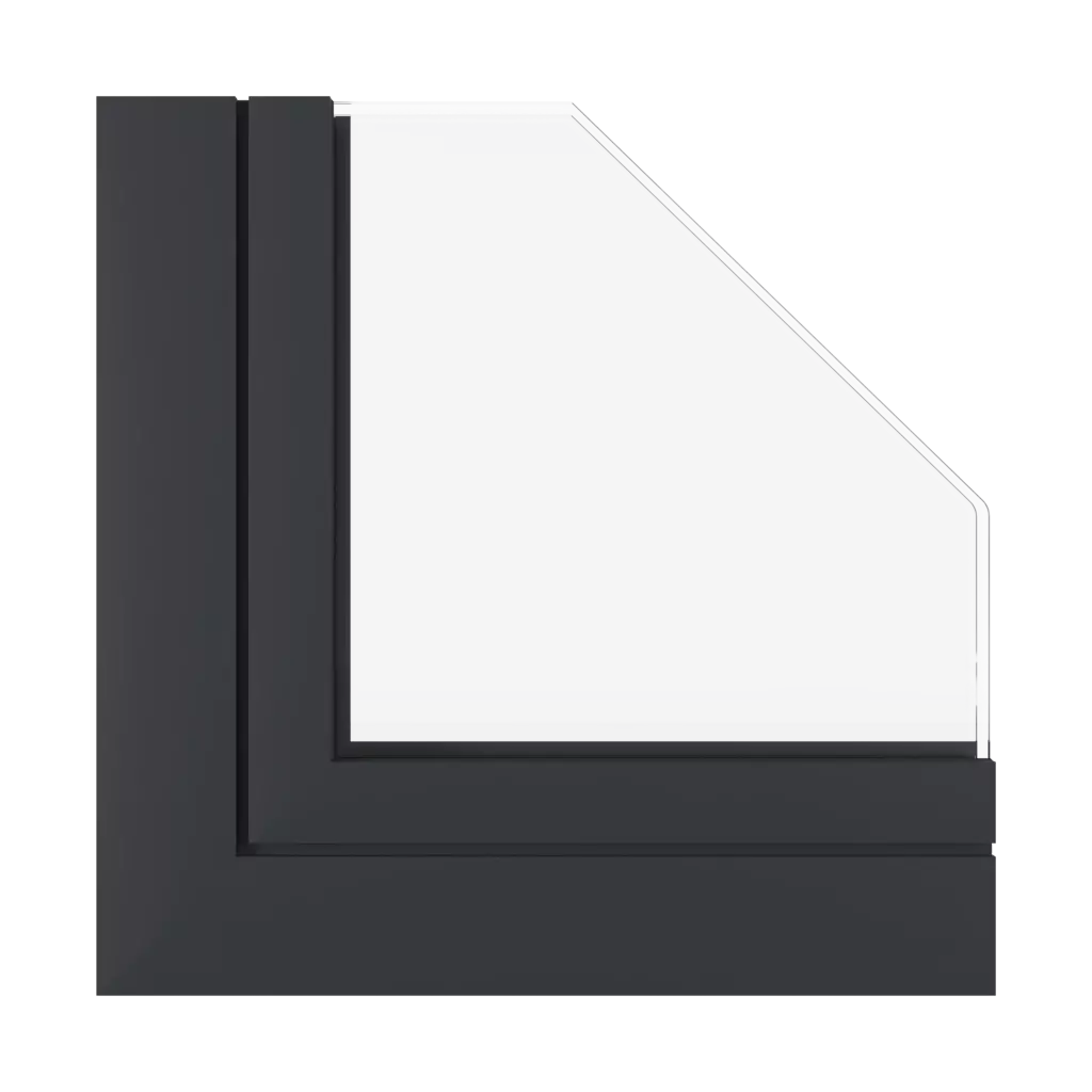 Black grey matt windows window-profiles aluprof mb-77-hs