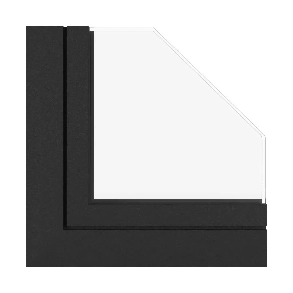 Jet black fine structure windows window-colors aluprof-colors black-matt-fine-structure