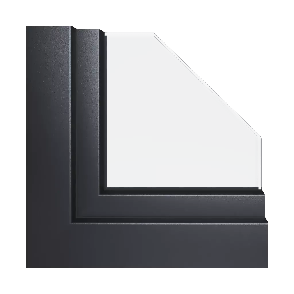 Jet black aludec windows window-profiles aluplast energeto-8000