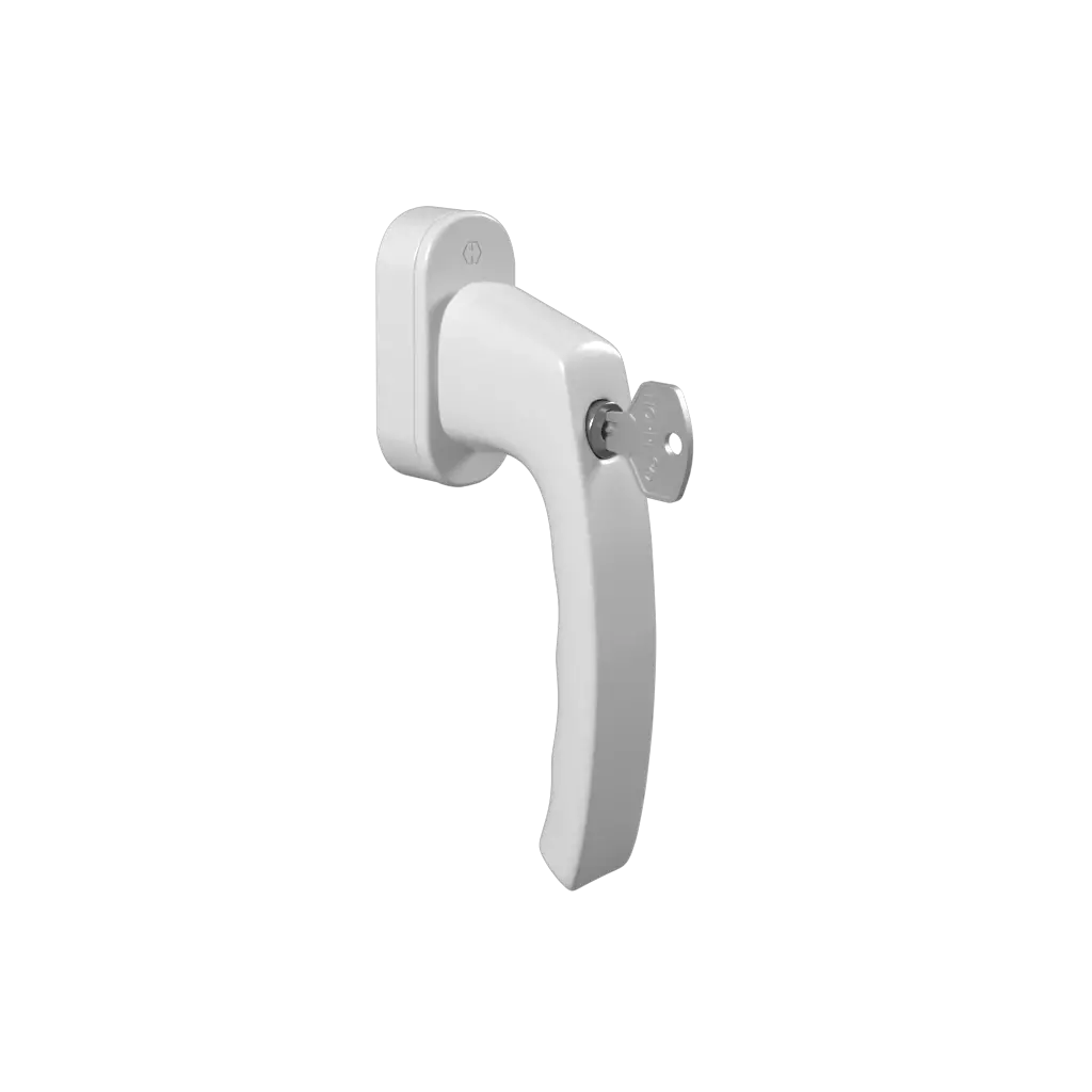 White Luxembourg door handle with key products wooden-windows    