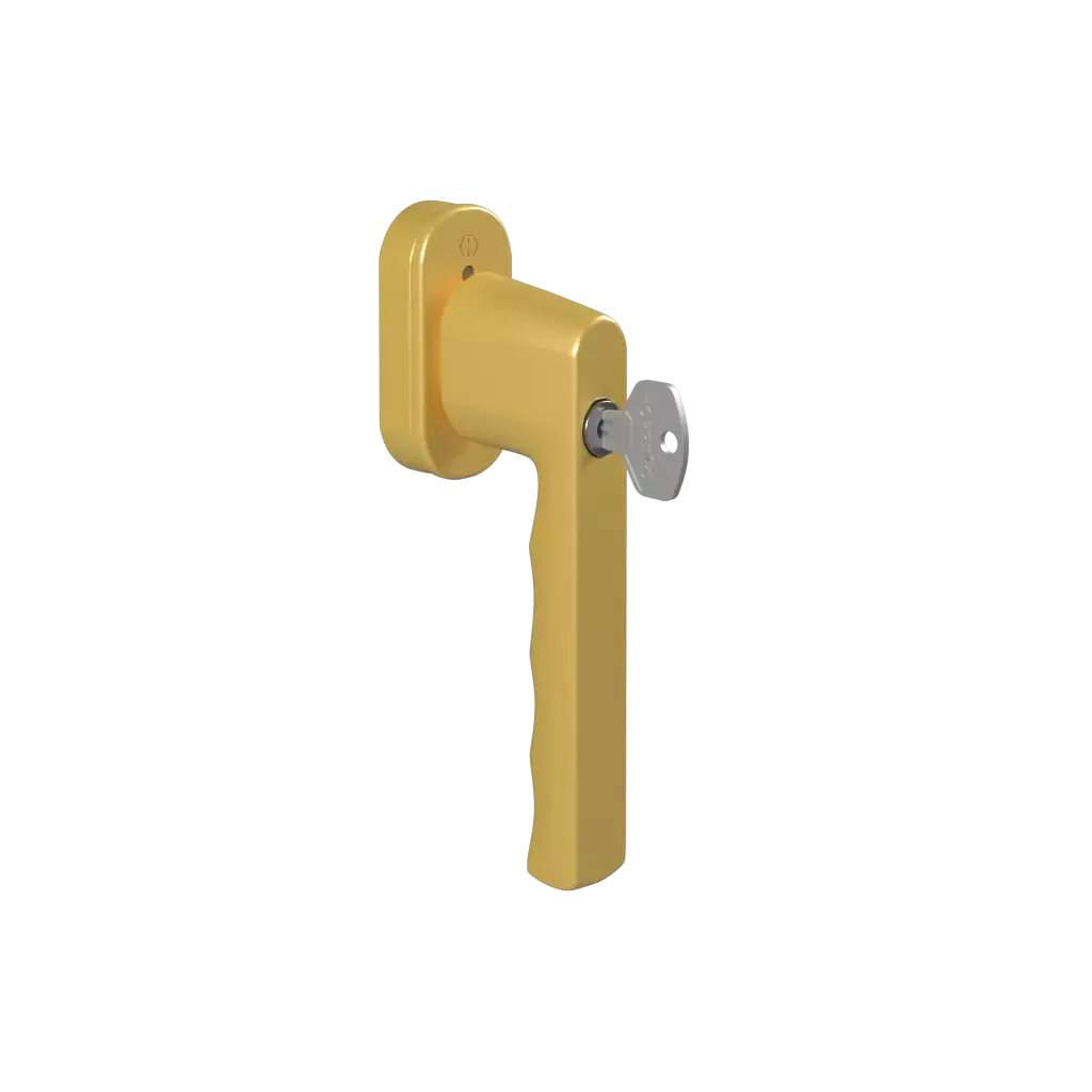 Door handle with key Hamburg gold products wooden-windows    