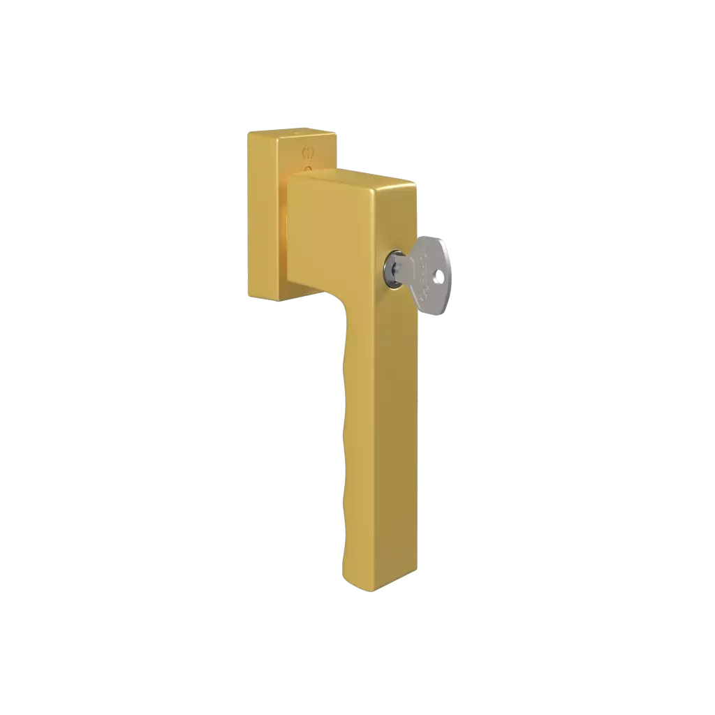 Door handle with key SecuForte Toulon gold products wooden-windows    