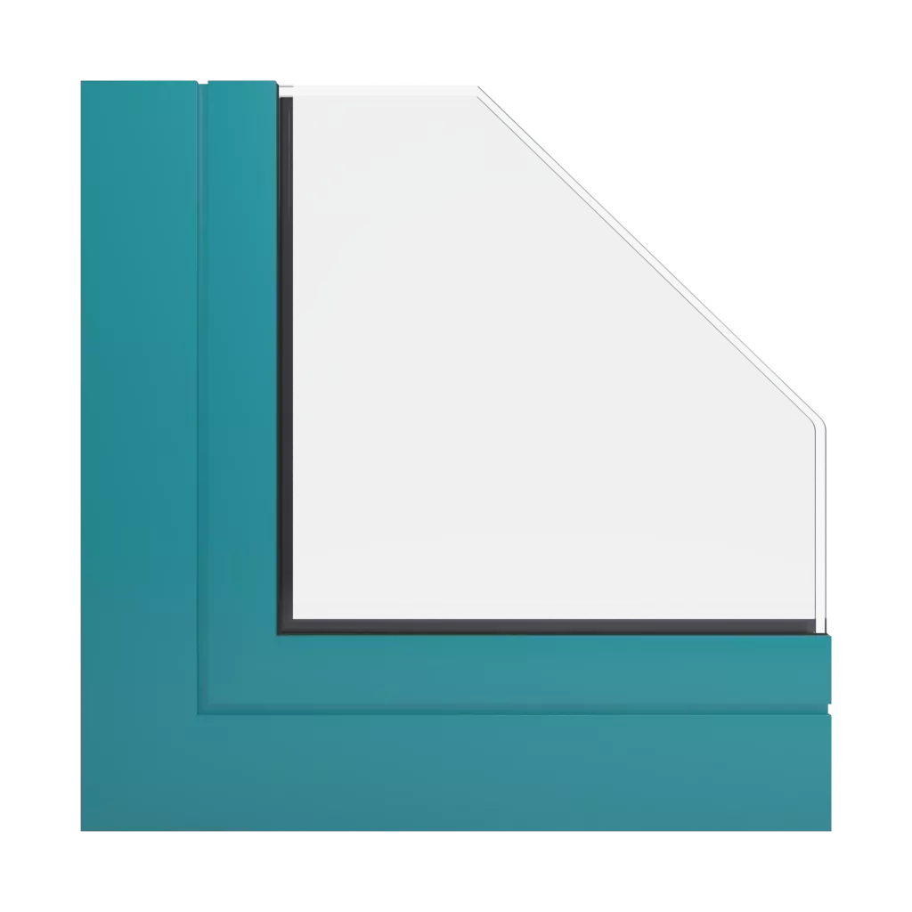 RAL 5018 Turquoise blue windows window-profiles ponzio pe68-hi