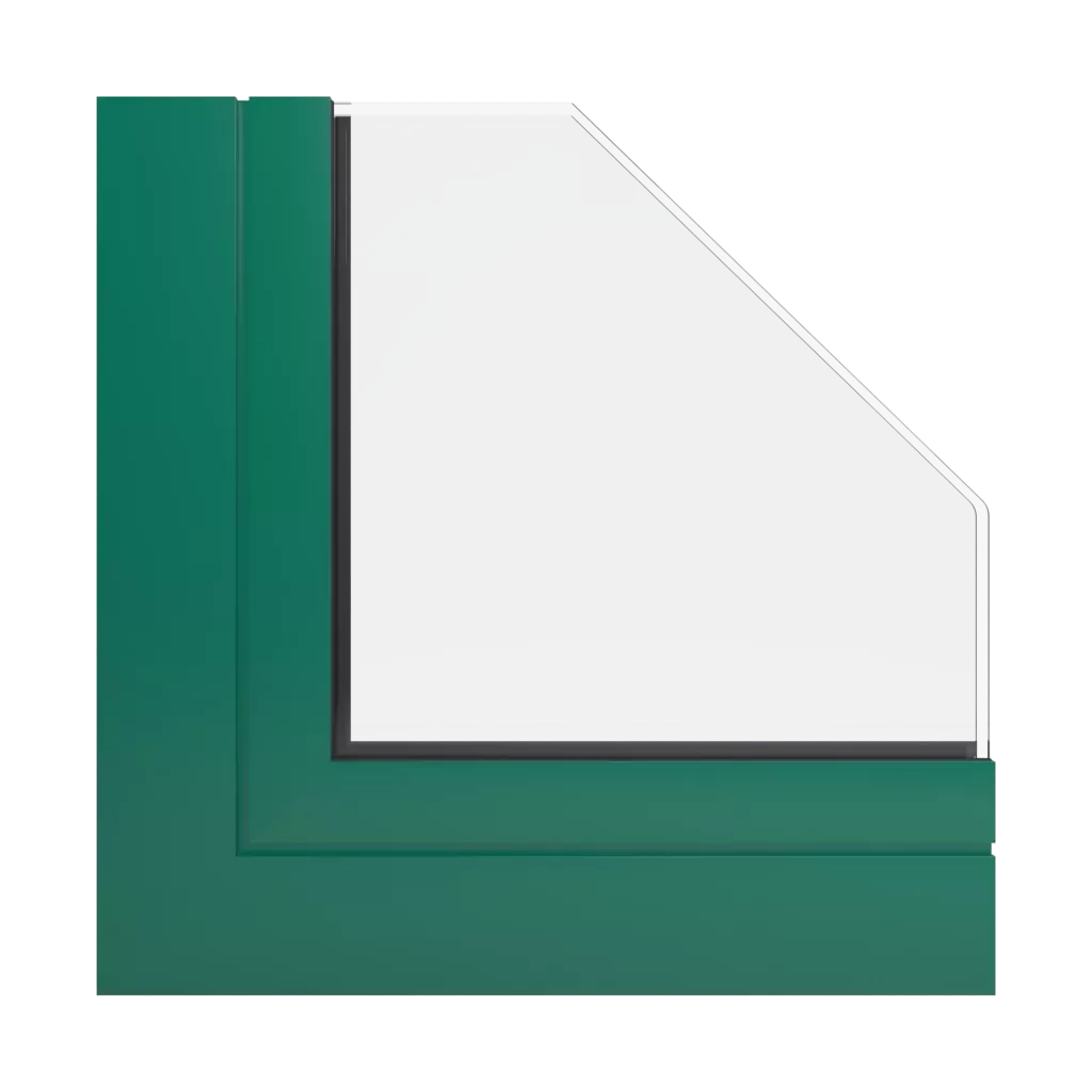 RAL 6016 Turquoise green windows window-profiles aluprof mb-skyline