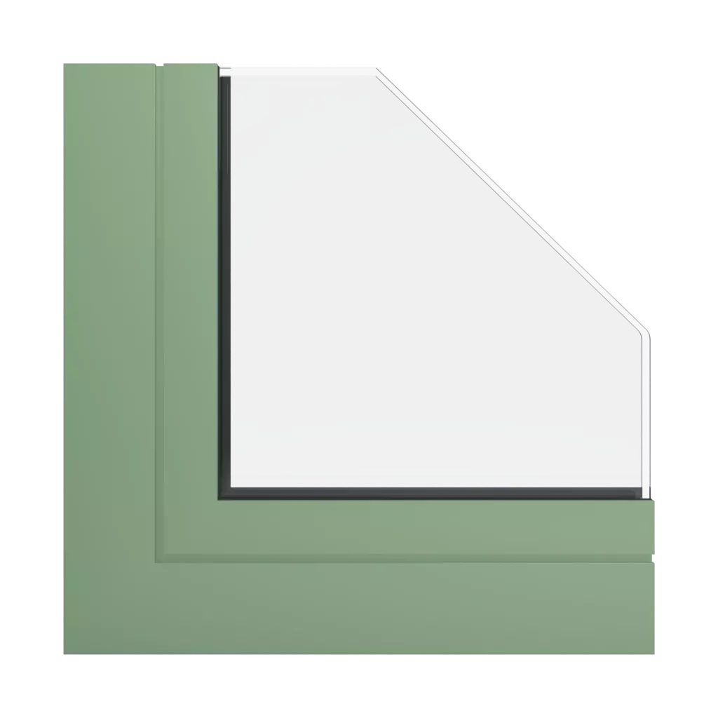 RAL 6021 Pale green windows window-profiles aliplast panorama