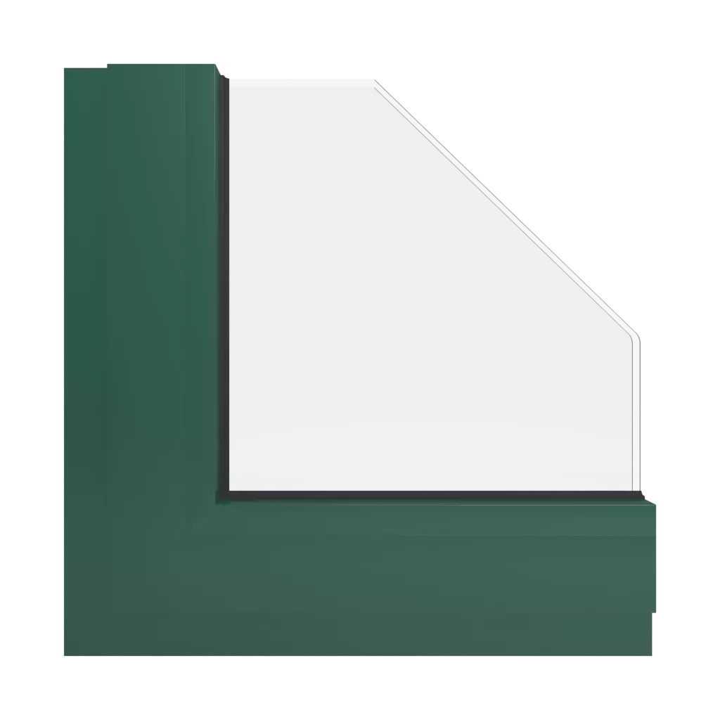 RAL 6028 Pine green windows window-colors aluminum-ral ral-6028-pine-green interior