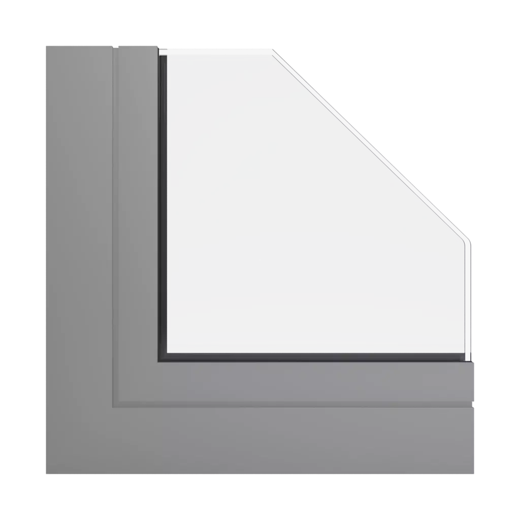 RAL 9007 Grey aluminium windows window-profiles ponzio pe68