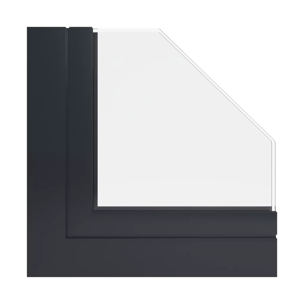 RAL 9011 Graphite black windows window-profiles aliplast panorama